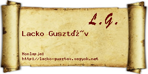Lacko Gusztáv névjegykártya