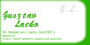 gusztav lacko business card